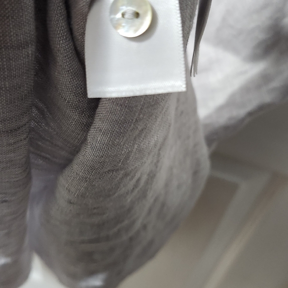 Tahara 100% Linen Shirt Dress Beach Safari Lagenloon Gray Boho - Picture 8 of 8